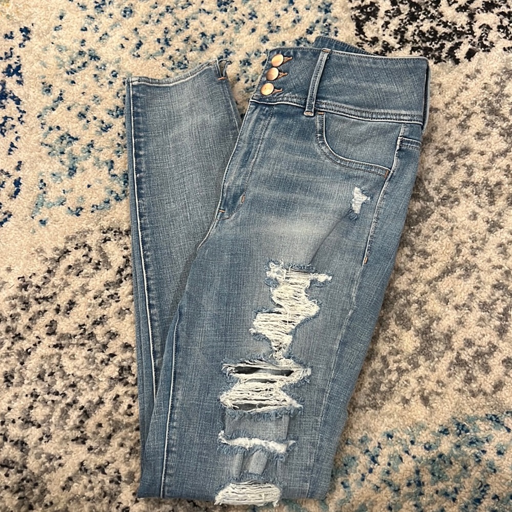 American Eagle High Waisted Ripped Jeans
